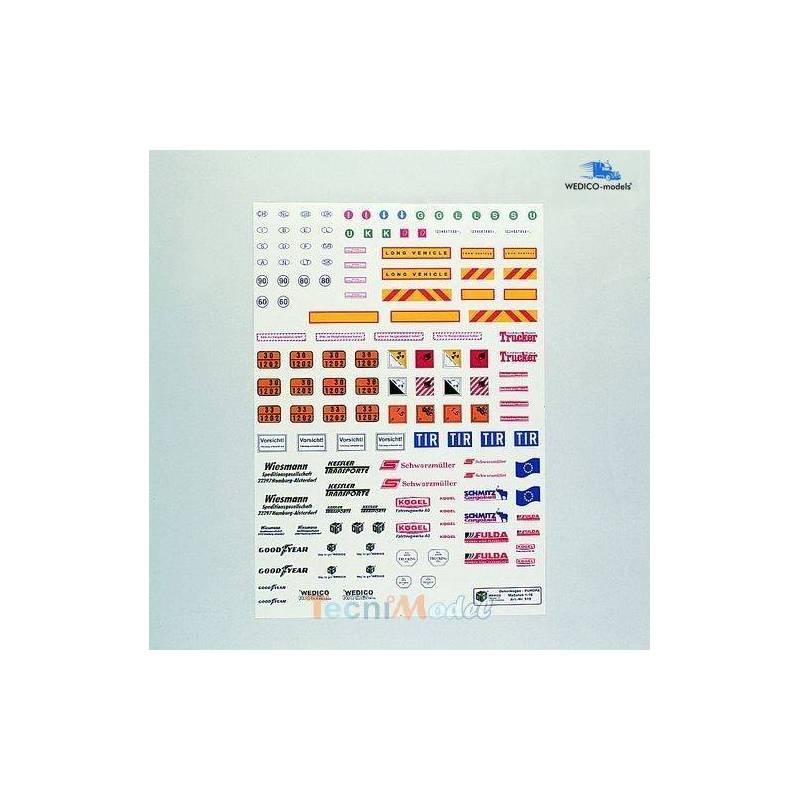 Adhesive symbol sheet for European trucks - Wedico 519 - Thicon 519-W