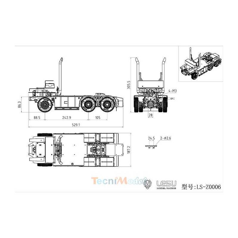 LESU Chassis tracteur 6x6 Volvo