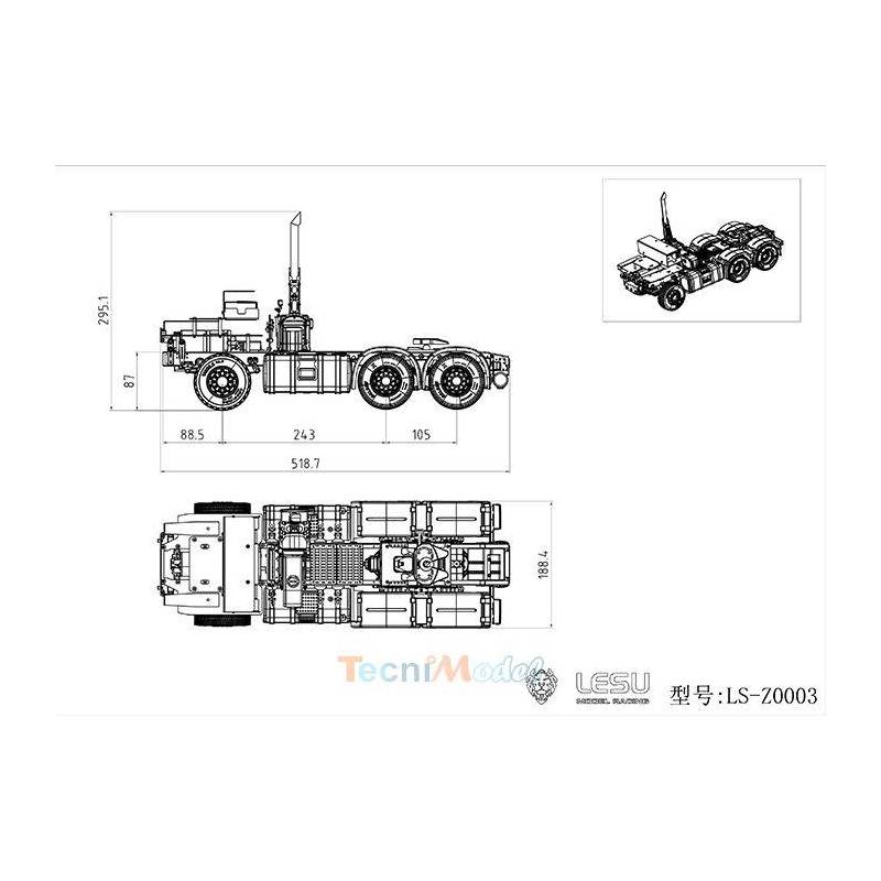 Châssis 6x6 LESU pour Volvo FH16 - Style Australien LESU LS-Z0003