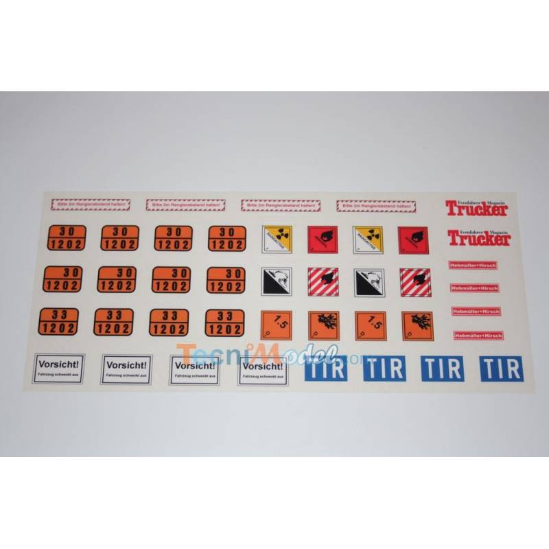Adhesive symbol sheet for European trucks - Wedico 519 - Thicon 519-W