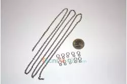 A 1-meter-long chain and 10 hooks