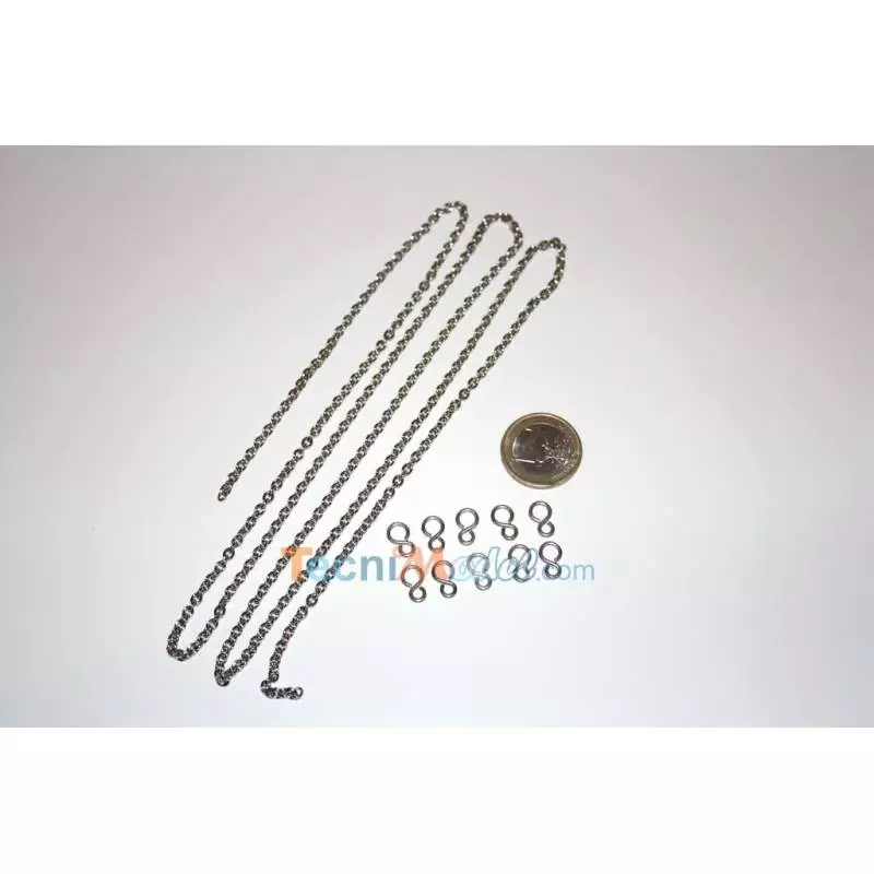 A 1-meter-long chain and 10 hooks