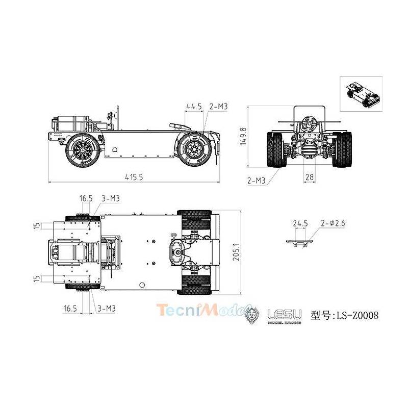 LESU Châssis tracteur 4x4 Scania