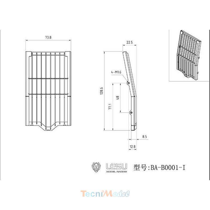 Grille de protection de cabine pour pelle LESU C374F - Lesu BA-B0001-I