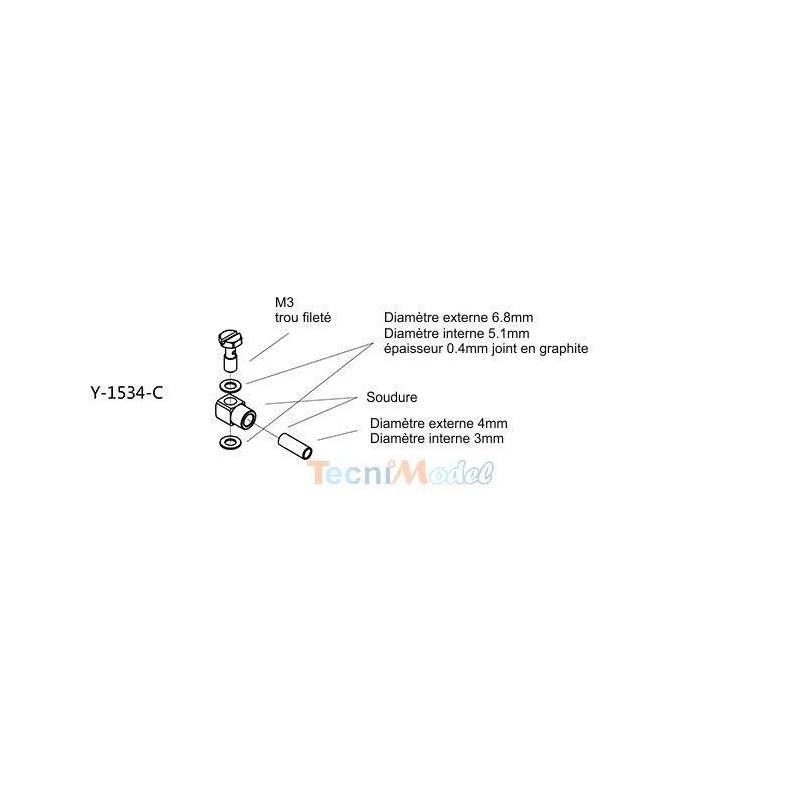 Ø4mm brazing elbow hydraulic connection, screwable