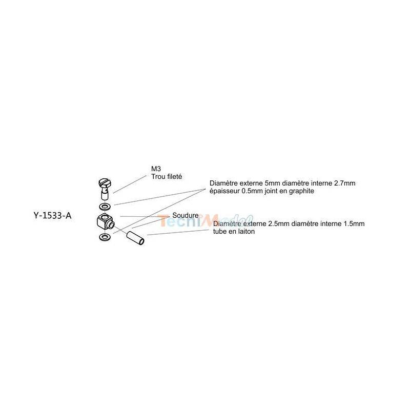 Ø2.5mm Right hydraulic connection to braze