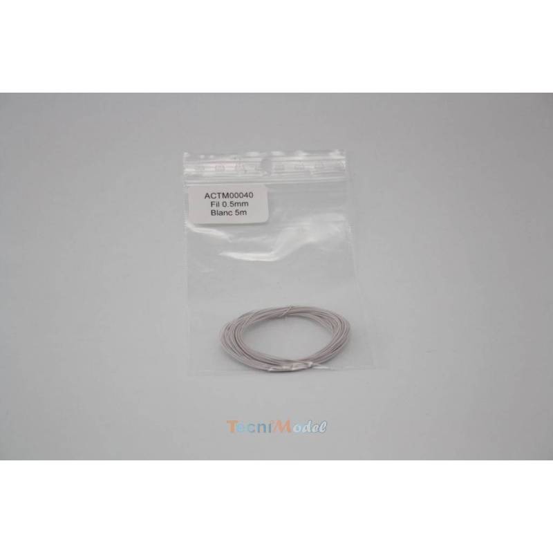 Fil Ø0.5mm blanc 5m