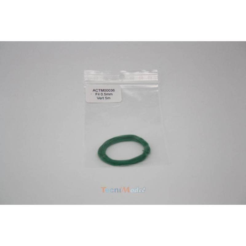 Fil Ø0.5mm Vert 5m AWG34