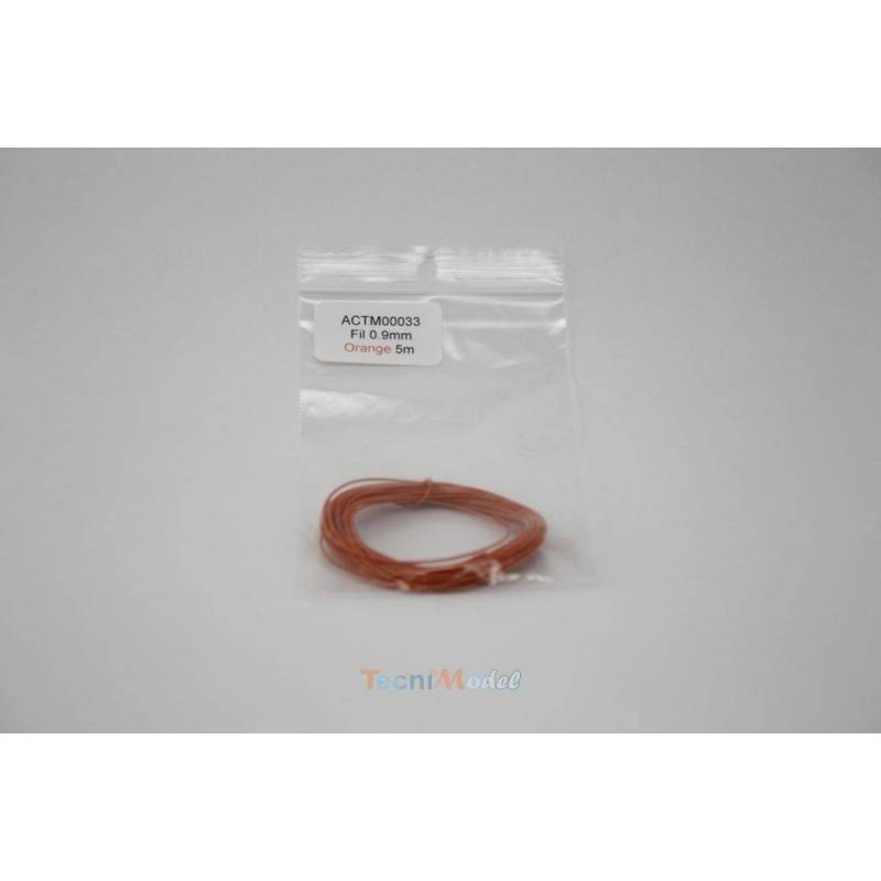Fil Ø0.9mm Orange 5m AWG28