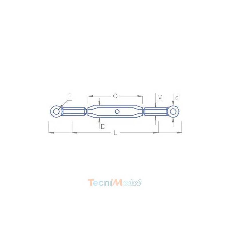 2 ridoirs laiton M1,4 x 9mm 2 embouts anneaux Krick 63194