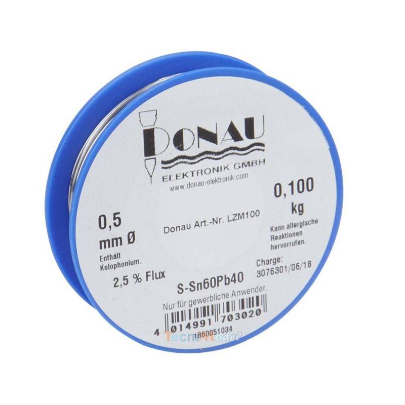 Fil de soudure Ø0,5mm avec 2,5% de flux 100g Donau LZM100