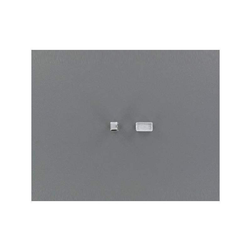 2 Chromed rectangular 12x7mm lights with white glass - Veroma 216985