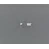 2 Chromed rectangular 12x7mm lights with white glass - Veroma 216985