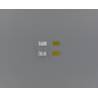 2 Chromed rectangular lights 12x7mm with yellow glass - Veroma 216986