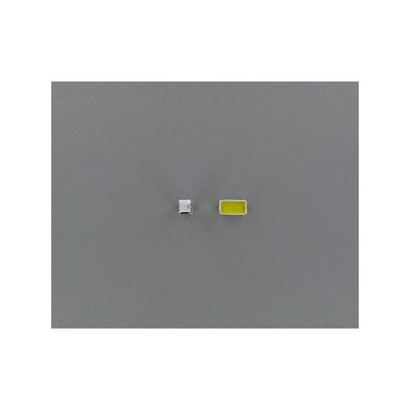 2 Feux rectangulaires chromés 12x7mm avec vitres jaunes - Veroma 216986