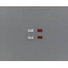 2 Feux rectangulaires chromés 12x7mm avec vitres rouges - Veroma 216987
