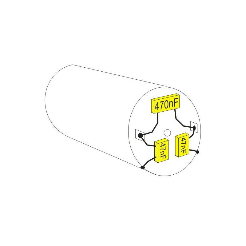 Set of 6 interference suppression capacitors