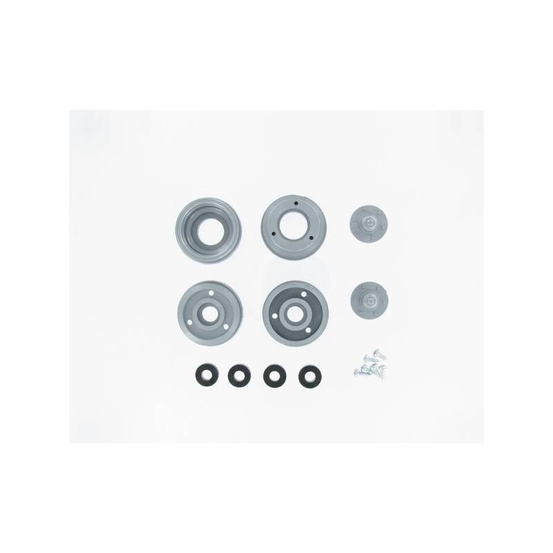 Pair of small diameter double wheels