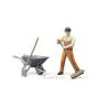 Bruder - 62130 - Figurine - Cantonnier avec Casquette, Pelle, Balais et Brouette