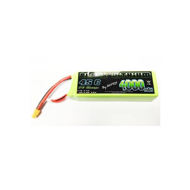 Lipo Black Lithium 4000mAh 45C 4S XT60 (365 grs) A2Pro 9400340