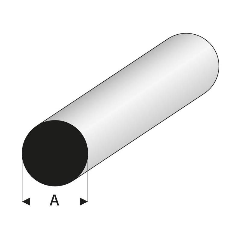 Profilé plastique blanc rond Ø4mm 1m - Krick / Raboesch rb400-58