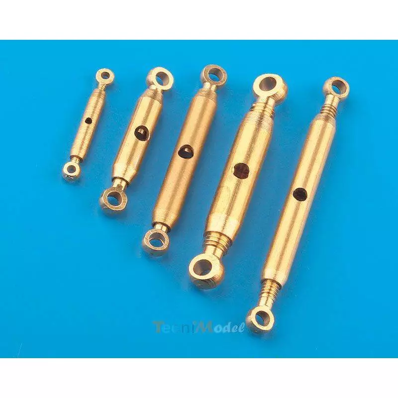 2 ridoirs laiton M3 x 22mm 2 embouts anneaux Krick 63199