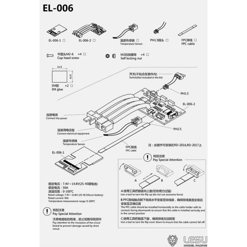 Écran fonctionnel LESU pour engin de chantier 1/14 réf : EL-006