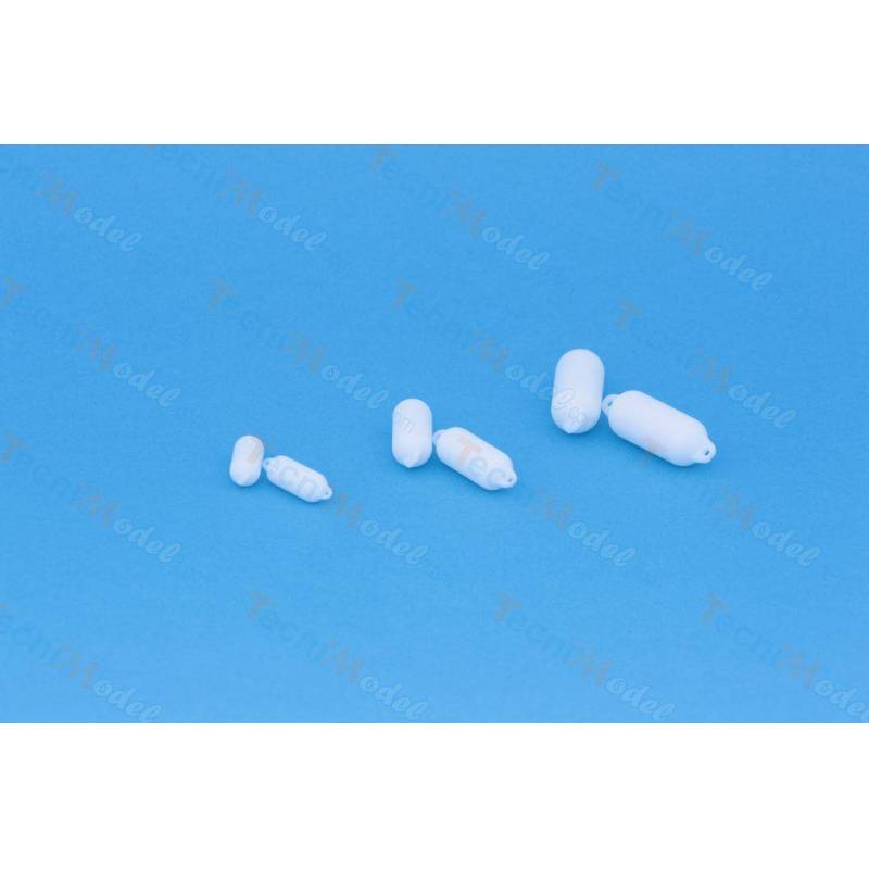 2 Bouées de pare battage 15x45mm en résine blanche