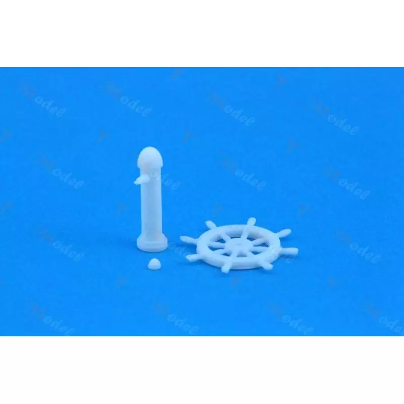 1 Boat wheel Ø10mm with 4x15mm white resin support
