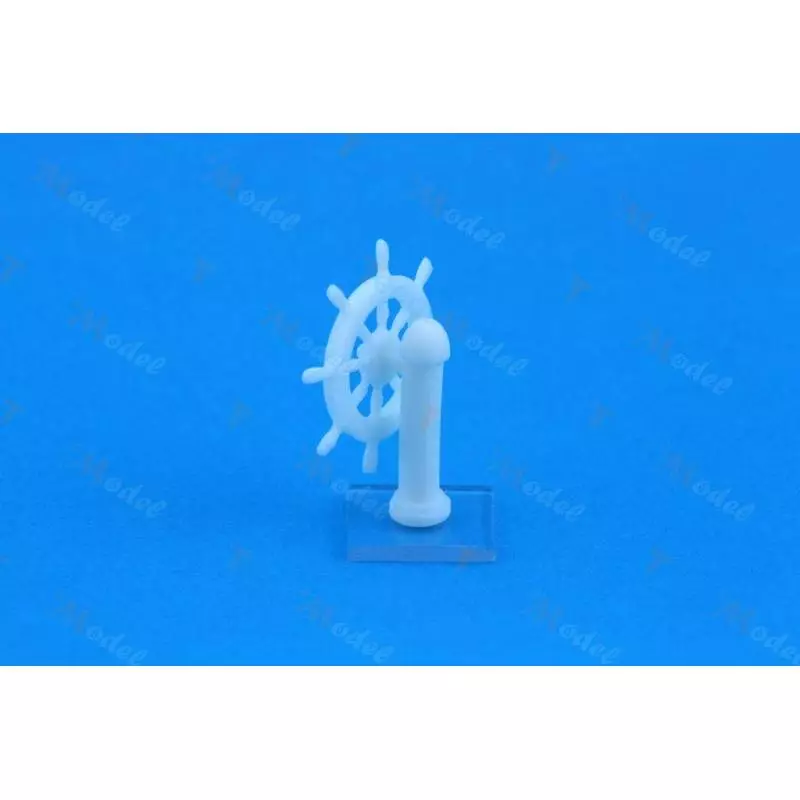 1 Roue de barre Ø30mm avec support 9x30mm en résine blanche