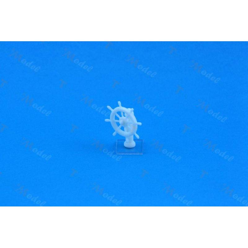 1 Roue de barre Ø40mm avec support 10x35mm en résine blanche