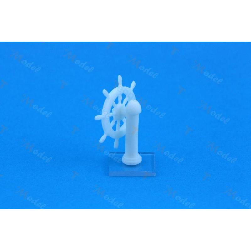 1 Roue de barre Ø40mm avec support 10x35mm en résine blanche