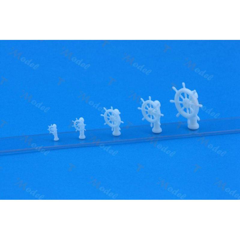 1 Roue de barre Ø40mm avec support 10x35mm en résine blanche
