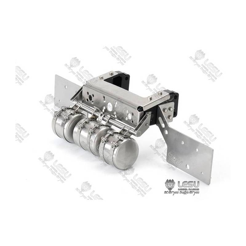 Aluminum and stainless steel rear cross-member with dummy air cylinders - LESU L-1030