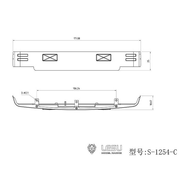 Visière avec feux pour Scania 1/14