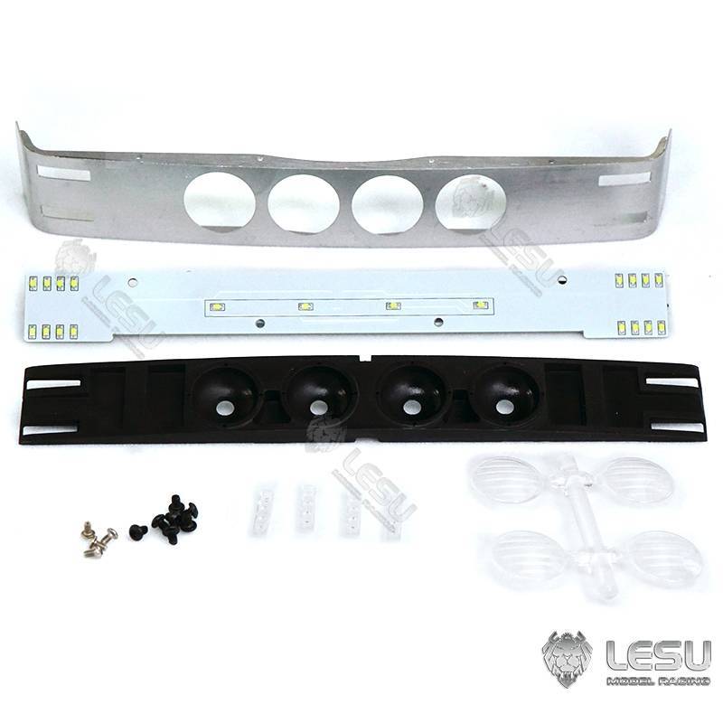 Stainless steel visor with round lights for Scania 1/14 RC Truck by LESU
LESU S-1254-D