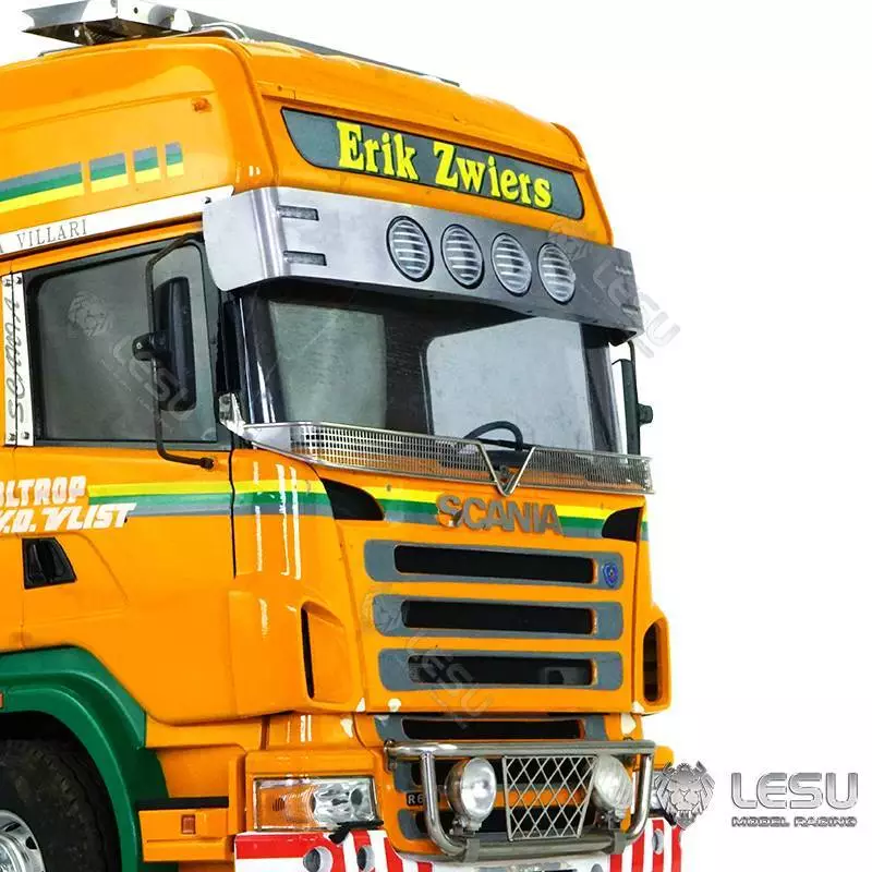 Visière en Inox avec feux pour Scania R470 / R620 Tamiya 1/14 - LESU S-1254-D
