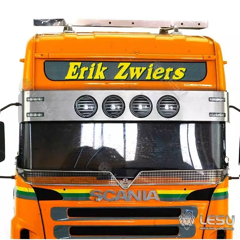 Visière en Inox avec feux pour Scania R470 / R620 Tamiya 1/14 - LESU S-1254-D