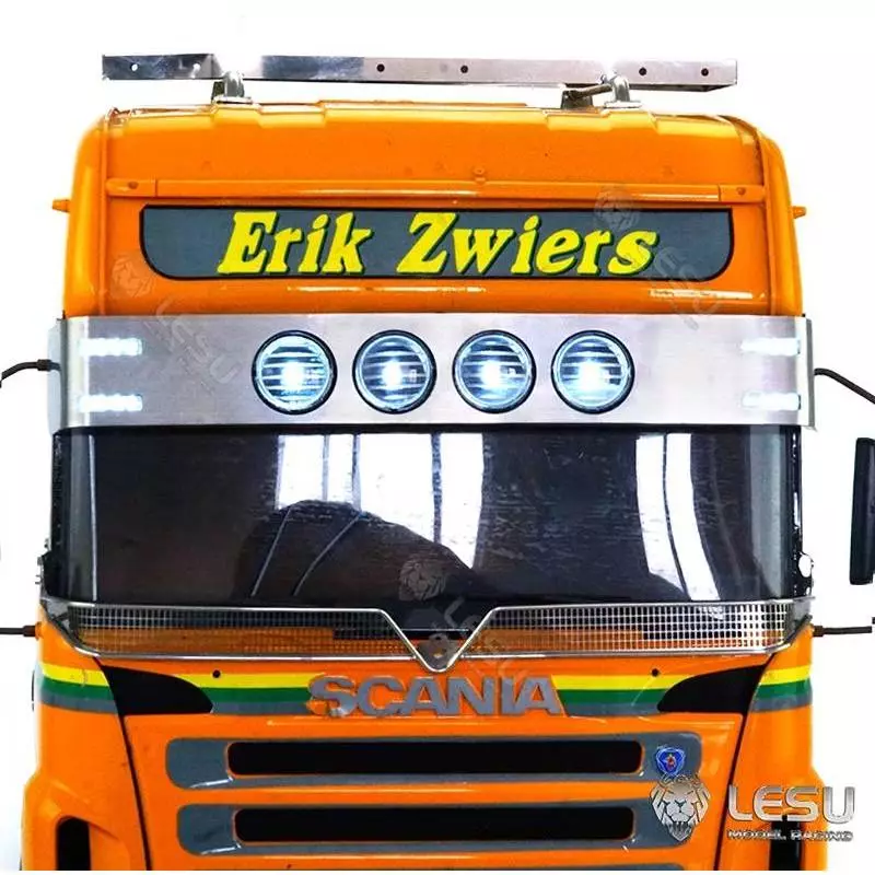 Visière en Inox avec feux pour Scania R470 / R620 Tamiya 1/14 - LESU S-1254-D