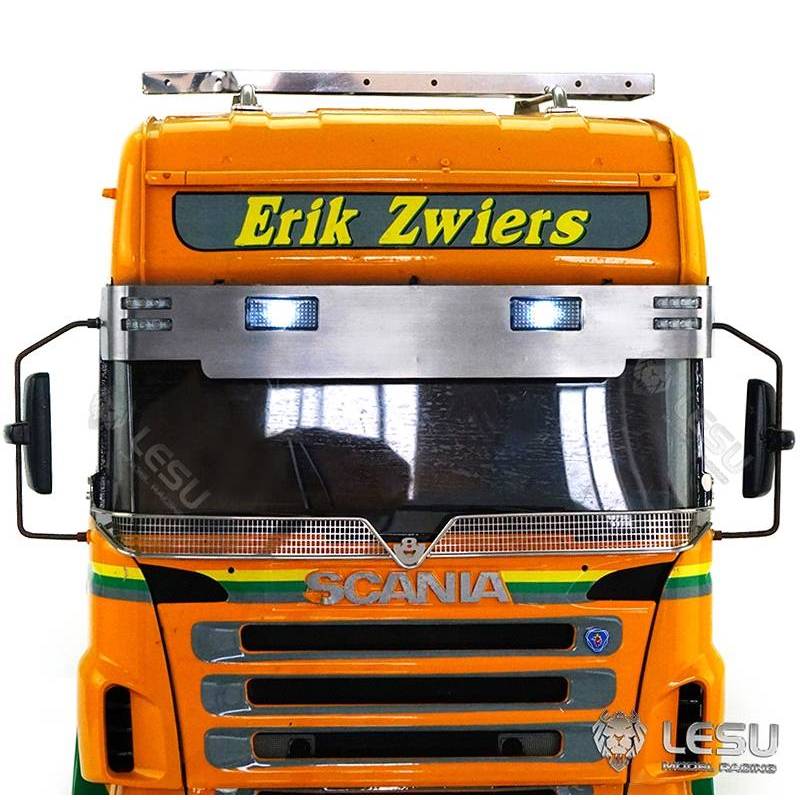 Visière en Inox avec feux pour Scania R470 / R620 Tamiya 1/14 - LESU S-1254-C