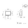 Projecteurs rectangulaires 16x12x8,4mm pour bras de pelle ou engins de chantier