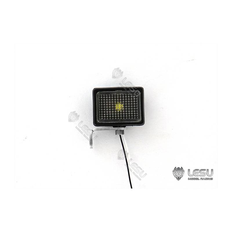 Projecteur rectangulaire 16x12x8,4mm pour bras de pelle ou engin de chantier 1/14 - 1/16 LESU S-1307