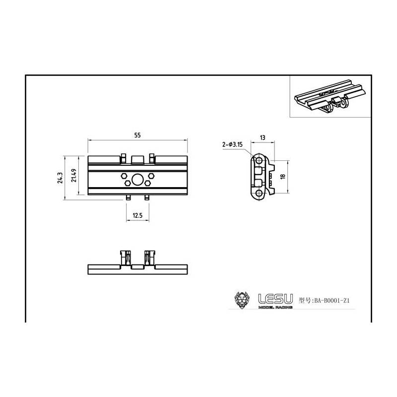 1 Tuile de chenille pour pelle C374 LESU BA-B001-Z1