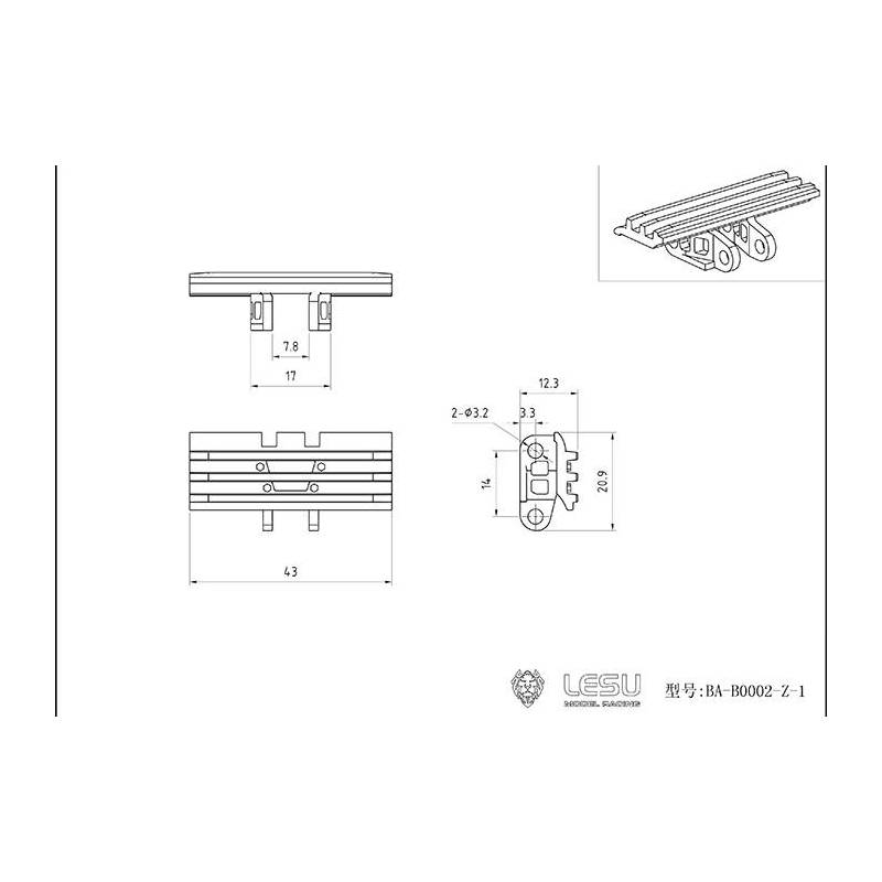 1 Tuile de chenille pour pelle PC360 LESU BA-B002-Z1
