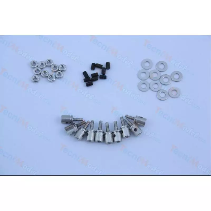 10 Dominos pour fixation corde à piano 1,2mm sur palonnier de servo