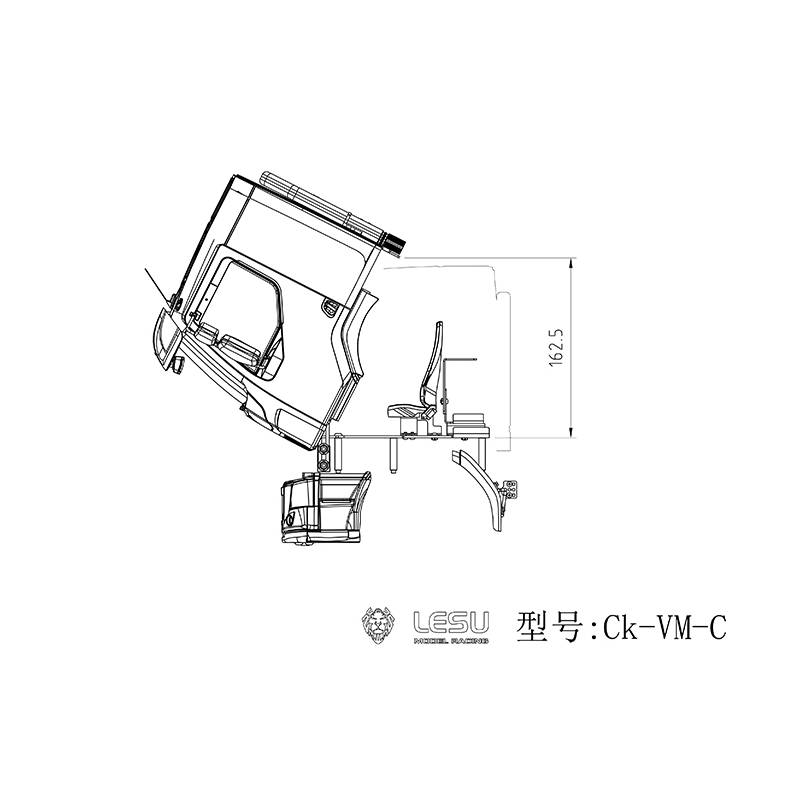 Volvo FE/VM 1/14 cab for 1/14RC trucks - LESU CK-VM-C