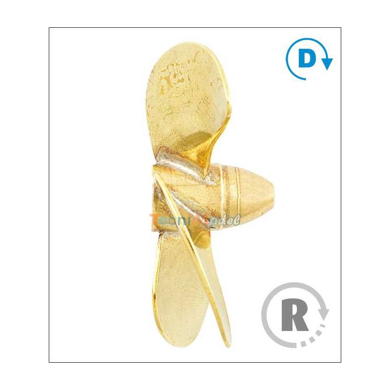 Hélice 4 pales laiton Ø25mm M2 gamme 170 type C Raboesch droite rb170-45