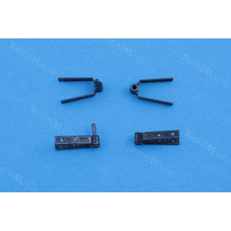 2 welded 5 mm burnished metal rudder hinges AMATI 4371/05