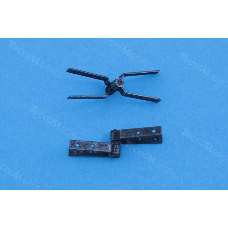 2 welded 5 mm burnished metal rudder hinges AMATI 4371/05