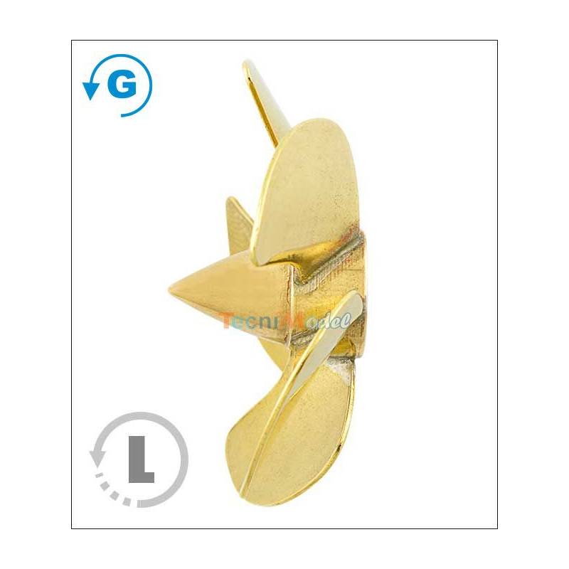 Hélice 5 pales laiton Ø55mm M4 gamme 183 type C Raboesch gauche rb183-14A